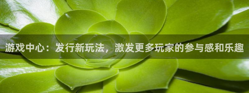 新宝GG官网注册登录官网：游戏中心：发行新玩法，激发更多玩家的参与感和乐趣